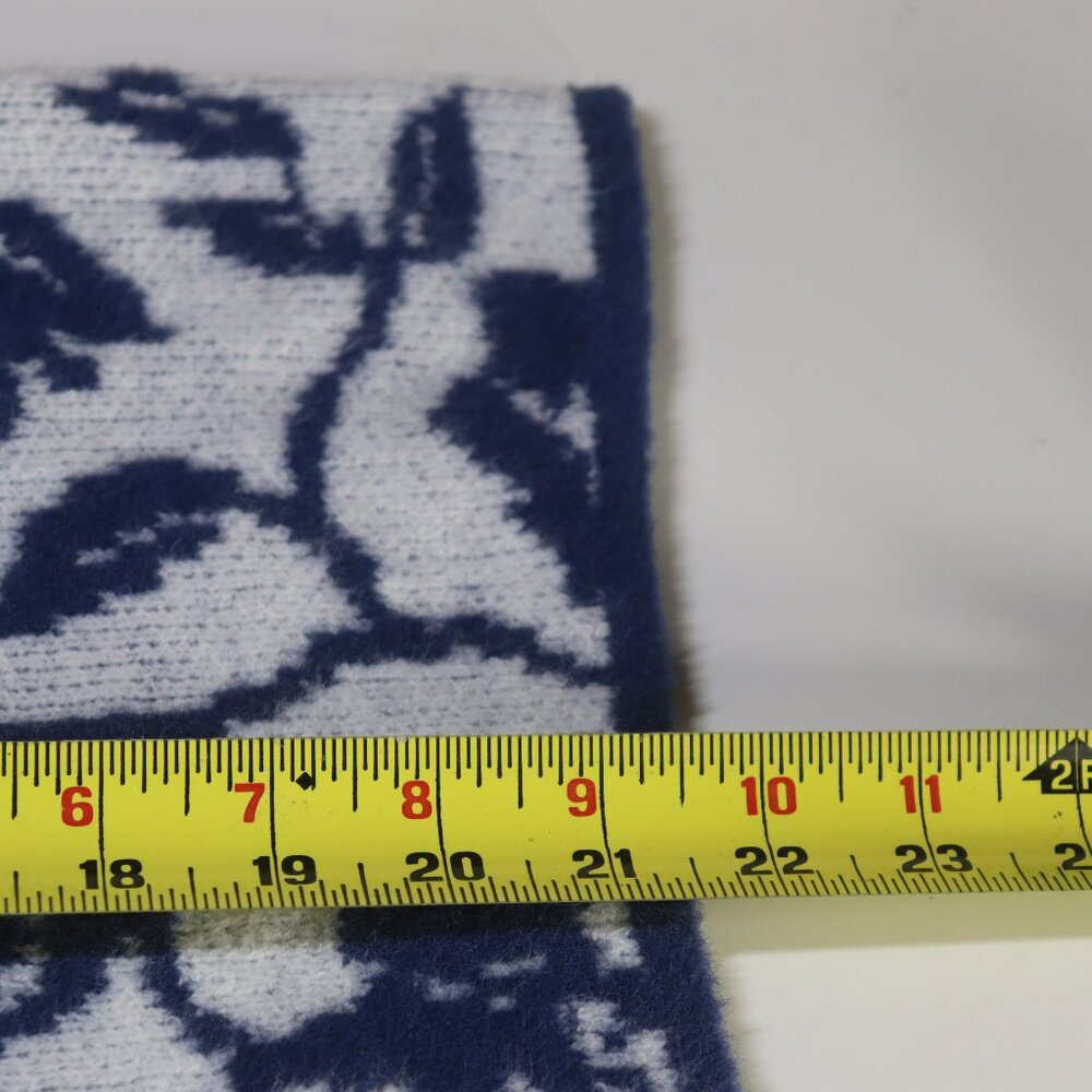 Berthie Blue White Sweater Floral Jacquard Knit Size 4 - Picture 10 of 10